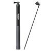 Telescopic selfie stick for smartphones, portable extendable tripod with Bluetooth remote shutter, ideal for selfies and group photos, black lightweight design.