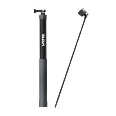 Telescopic selfie stick for smartphones and cameras, portable and adjustable, perfect for outdoor photography and travel, fits all device sizes.