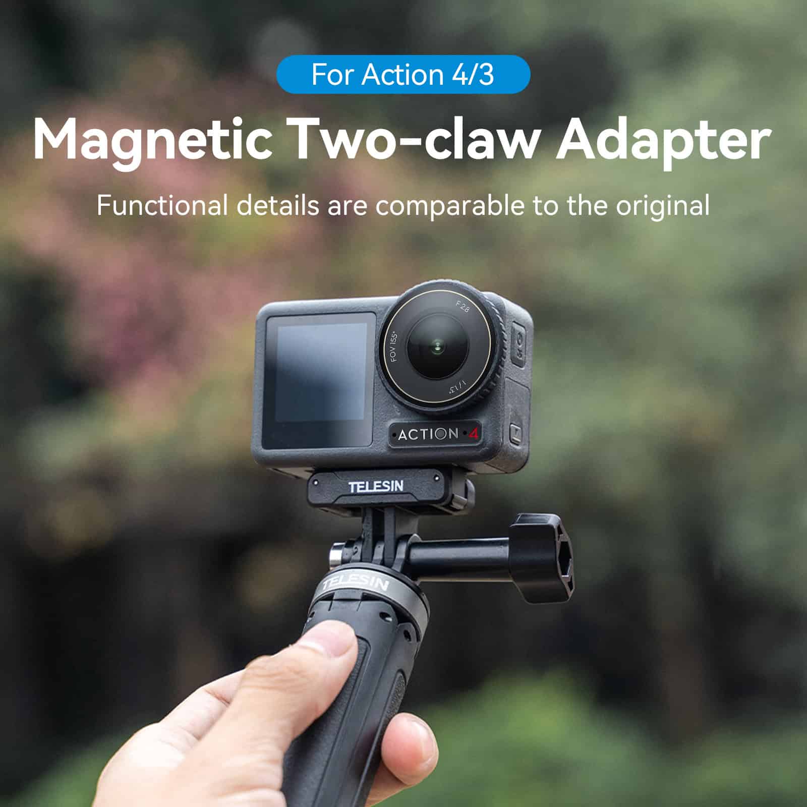 Magnetic two-claw camera mount for stable video recording, ideal for professional content creators and optometry demonstrations.