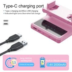 USB charging port for medical devices, portable and easy to use, with indicator light, compatible with Type-C and Micro USB, designed for efficient power management.