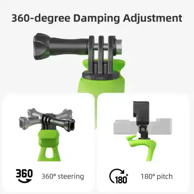 Adjustable green bicycle handlebar grip with 360-degree damping and multi-angle customization for comfortable cycling experience.