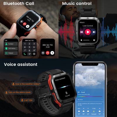 Smartwatch Bluetooth call, music control, and voice assistant features at Monalisa Store, ideal for modern health and wellness technology.