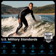 U.S. Military Standards waterproof sports watch, suitable for water activities like surfing, with military-grade durability and drop-test certification from Monalisa Store.