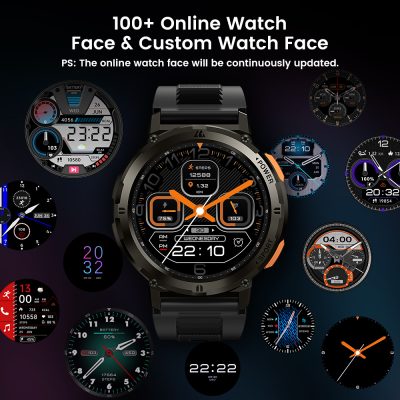 Smartwatch with customizable face options showcasing fitness, time, and activity tracking features for health-conscious consumers.
