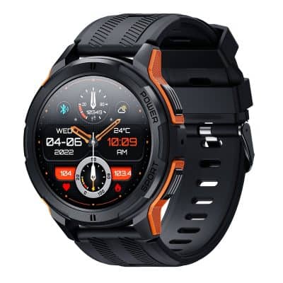 High-tech sports smartwatch with digital display, fitness tracking, and health metrics, ideal for active lifestyles and sports enthusiasts. Featuring Bluetooth connectivity and customizable watch faces.