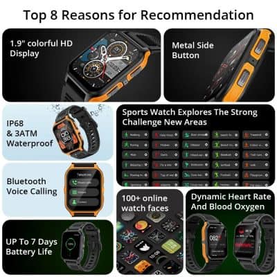 High-quality sports watch with 1.9