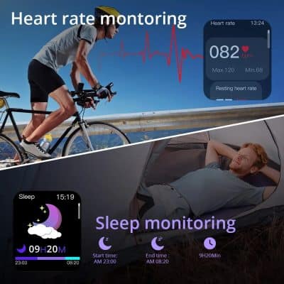 Heart rate monitor, blood pressure smartwatch, sleep tracking device, fitness tracker for adults, health monitoring smartwatch, heart rate and sleep monitor, wellness and activity tracker, digital health smartwatch, portable health device, advanced fitness smartwatch.