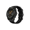 High-tech black smartwatch with multiple dials, sporty design, and digital display, ideal for fitness and daily wear.