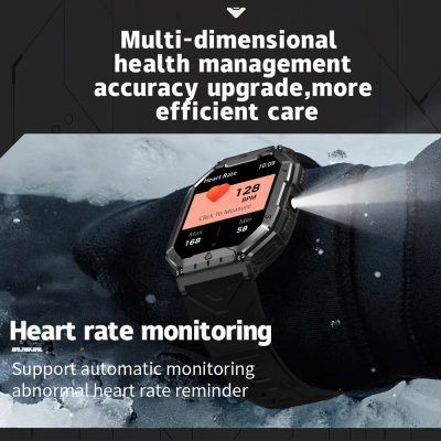 Heart rate monitoring smartwatch with automatic health tracking, suitable for fitness and medical use, wearable device for accurate heart rate measurement and health management.