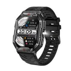 Smart sports smartwatch with health tracking features for men and women, including heart rate, blood pressure, and fitness monitoring.