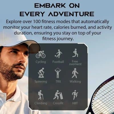 High-performance fitness tracker with heart rate, calorie, and activity monitoring, ideal for sports and exercise enthusiasts.