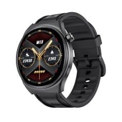Smartwatch with fitness tracking and sleek black design, perfect for health and activity monitoring.