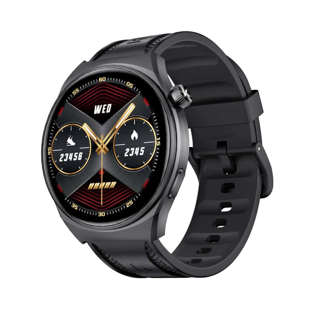 Smartwatch with fitness tracking and sleek black design, perfect for health and activity monitoring.