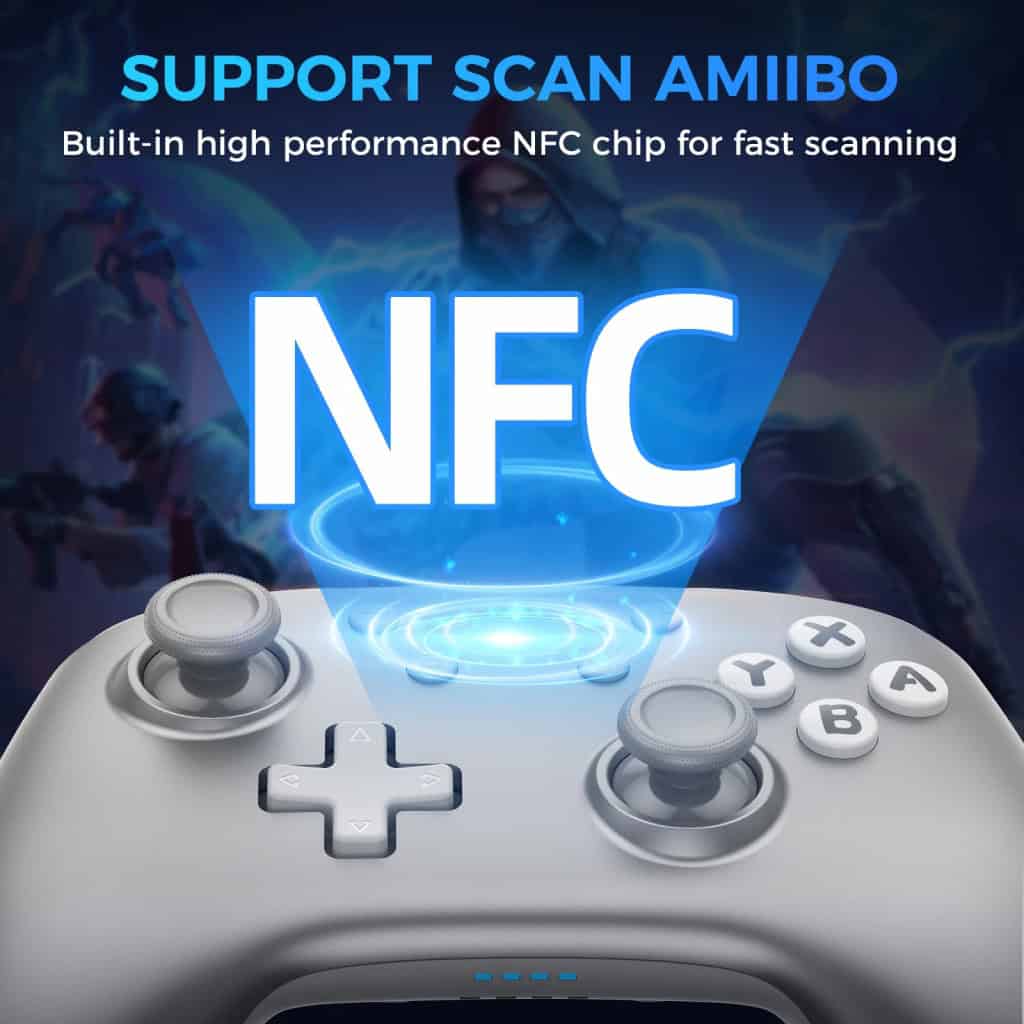 Support scan Amiibo on gaming controller with NFC chip for quick access and gameplay enhancements.