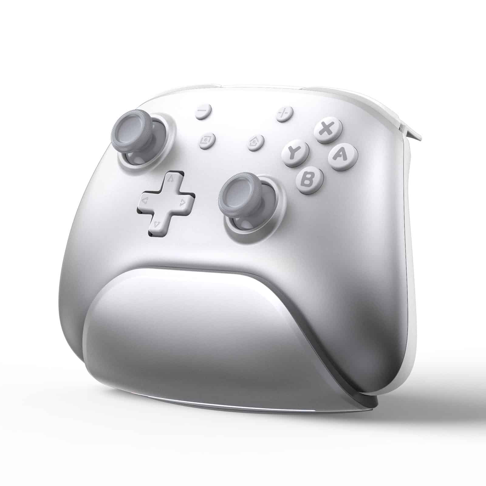 Wireless gaming controller with ergonomic design for Nintendo Switch, featuring twin thumbsticks, D-pad, and action buttons. Perfect for enhancing gaming experience and performance.