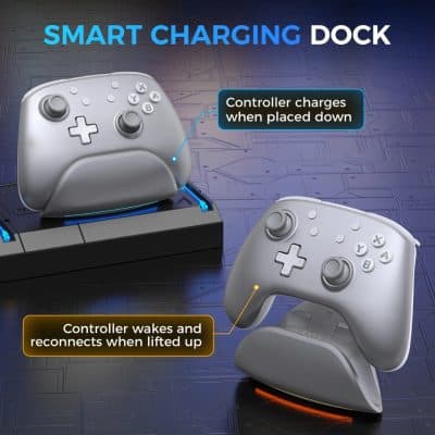 Controller charging dock for gaming controllers, smart charging station for gamepads, exclusive controller charger hub, compatible with various gaming controllers, fast and efficient charging dock for gaming enthusiasts.