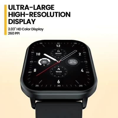 Smartwatch display with health and fitness tracking features, high-resolution touchscreen, and stylish design for modern lifestyle and wellness.