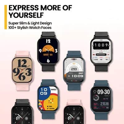 Elegant smartwatches display diverse stylish watch faces, perfect for expressing individuality and style at Monalisa Medical Store. Versatile designs include digital and analog options with customizable features.