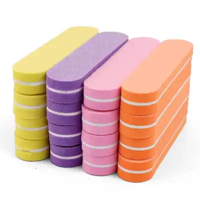 Brightly colored beauty sponges with pastel shades of yellow, purple, pink, and orange for flawless makeup, skincare, and blending tutorials.
