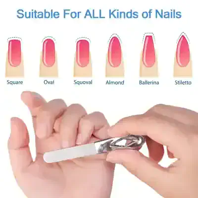 Varnished artificial nail tips with different shapes, suitable for all nail designs.