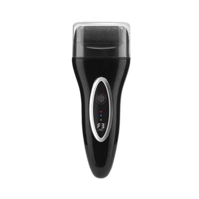 Close-up of a modern laser hair removal device with digital display and touch control, ideal for at-home or professional skincare treatments.