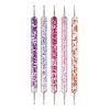 Colorful decorative glass nail files with floral patterns for beauty and personal care.