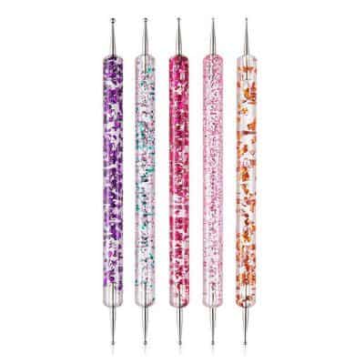 Colorful decorative glass nail files with floral patterns for beauty and personal care.
