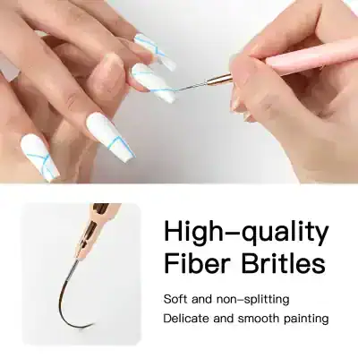 Fiber fiber bristles for manicure and pedicure, high-quality soft non-splitting fiber, ideal for delicate and smooth nail art and beauty treatments at Mona Lisa Store.