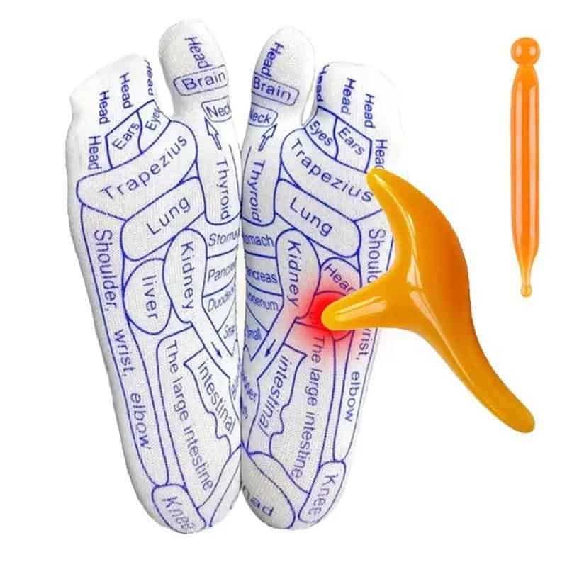 First aid reflexology hand model with acupuncture points on a white background, highlighting therapeutic massage and health benefits for holistic wellness.
