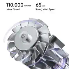 High-speed industrial turbine fan showcasing advanced motor design, perfect for precision machinery and ventilation systems. Ideal for industrial applications requiring powerful airflow and efficiency.