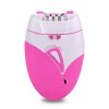 Professional electric shaver with pink and white design, perfect for women’s grooming and skincare routines. Features adjustable settings for comfortable and effective hair removal.