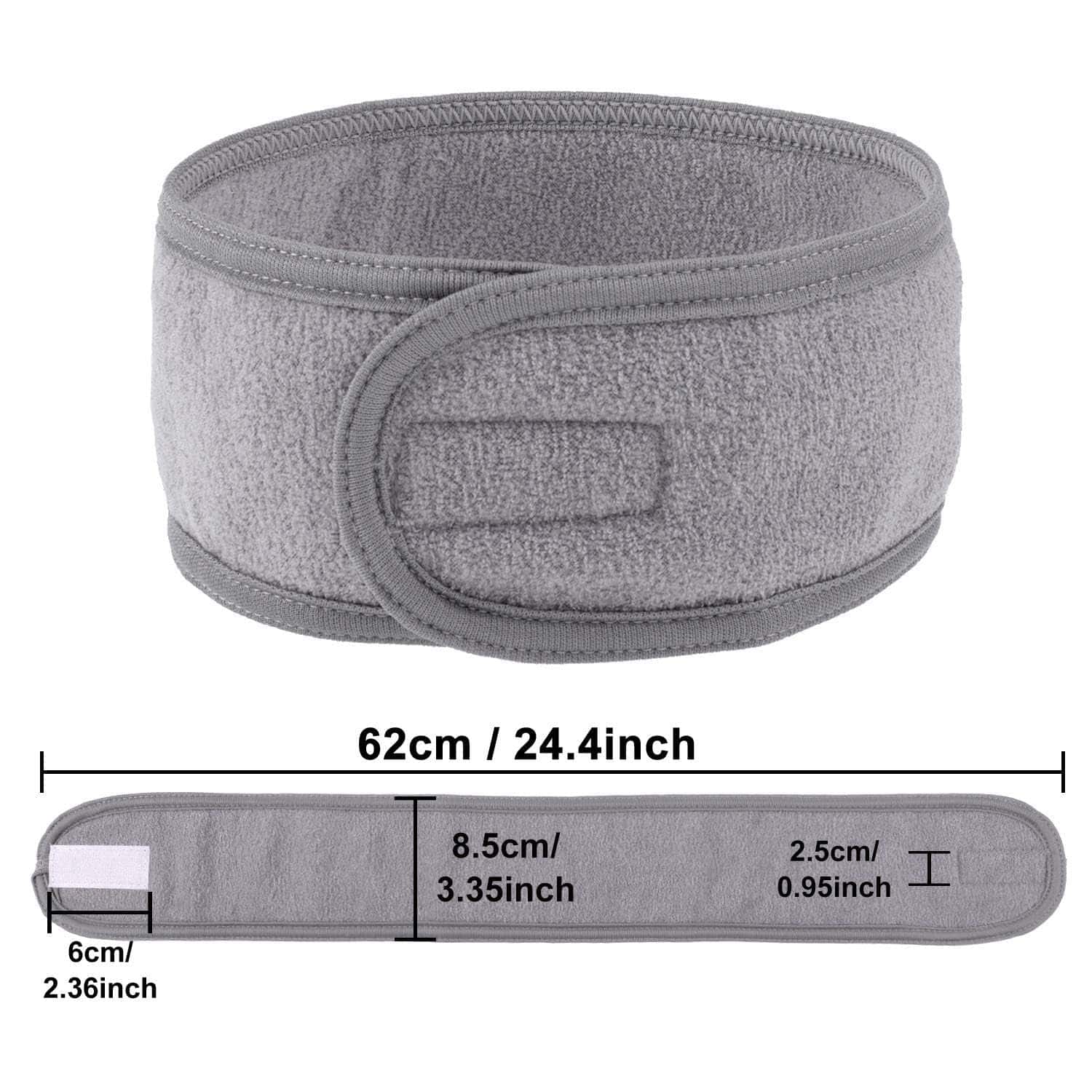 Soft, adjustable elastic headband with velcro closure, ideal for medical, sports, or everyday use, providing comfortable, secure fit for various head sizes.