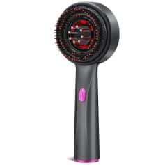 Silk facial massager with red light therapy for skincare, black and pink handheld device, rejuvenating facial treatment tool, at Monalisa Store.