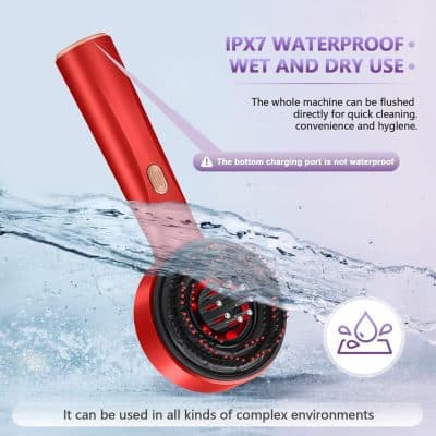 IPX7 waterproof electric shaver for wet and dry use, easy to clean with waterproof design, suitable for all skin types and environments, battery-powered grooming tool.