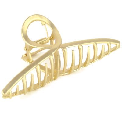 Gold DNA-shaped hair clip, elegant hair accessory for women and girls styled at Monalisa Store. Perfect for adding a sophisticated touch to any hairstyle.