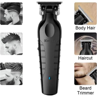 Clipper for hair cutting and grooming, professional electric beard trimmer and body hair grooming tool.