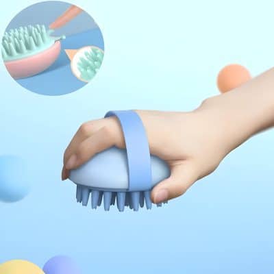 Soft silicone facial cleansing brush with ergonomic design for skincare, exfoliation, and pore cleansing, ideal for a gentle, effective at-home facial massage.