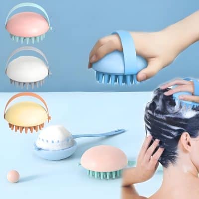 Silicone scalp scrubbers and scalp massagers designed for gentle scalp cleansing and hair care, available at Monalisa Store for effective scalp and hair treatment.