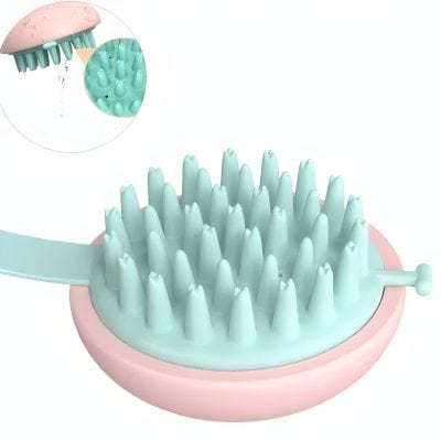 Flexible silicone facial cleansing brush with silicone bristles, waterproof design, and gentle exfoliation for clearer, healthier skin. Ideal for deep pore cleansing and massaging skincare products.