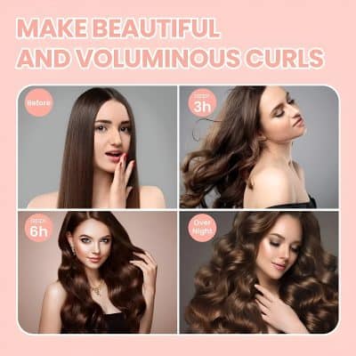 Silky, voluminous curly hair transformation before and after Monalisa Hair Extension treatment with an emphasis on beauty and hair enhancement.
