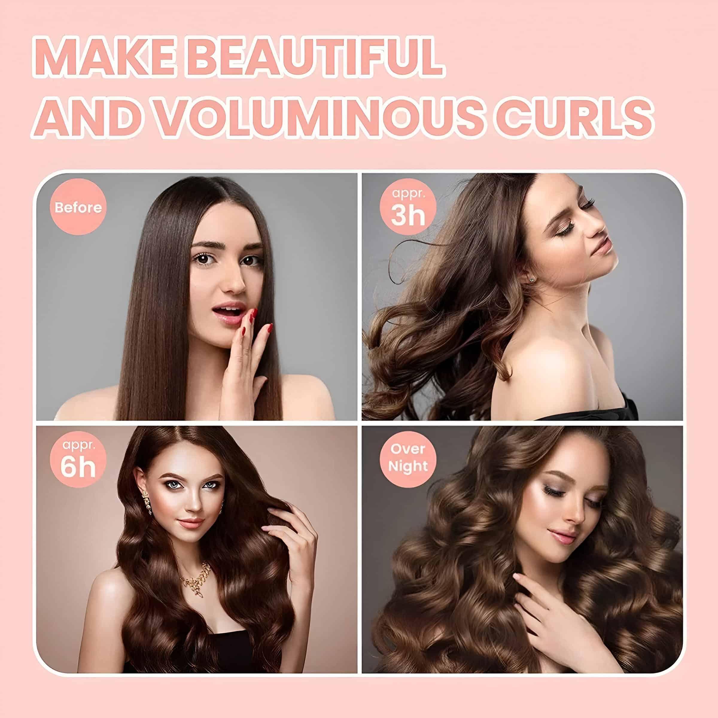 Silky, voluminous curly hair transformation before and after Monalisa Hair Extension treatment with an emphasis on beauty and hair enhancement.