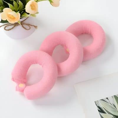 Pink foam neck massagers for relaxation and pain relief, ideal for soothing sore muscles and tension. Perfect for home spa treatments and wellness routines.