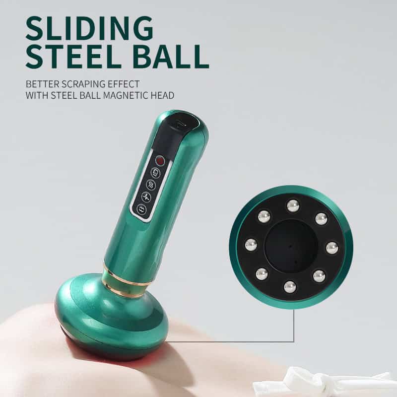 Advanced magnetic steel ball for body contouring and fat reduction, featuring a sliding design and enhanced scraping effects, ideal for aesthetic and wellness treatments.