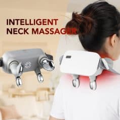 Advanced neck massage device for pain relief and relaxation, featuring intelligent technology and ergonomic design, ideal for home and spa use.
