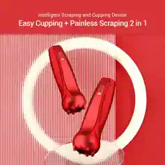 Red handheld cupping and scraping device for skincare and massage therapy at Monalisa Store, offering innovative beauty solutions with easy, painless, and effective treatments.