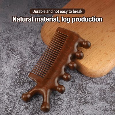 Wooden massage comb for scalp relaxation and hair care, made from natural materials, durable, and eco-friendly from Monalisa Store.