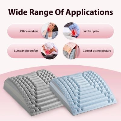 Orthopedic memory foam lumbar support cushion for office chairs and ergonomic seating, relieving lumbar pain, improving posture, and increasing comfort. Ideal for workplace and home use.