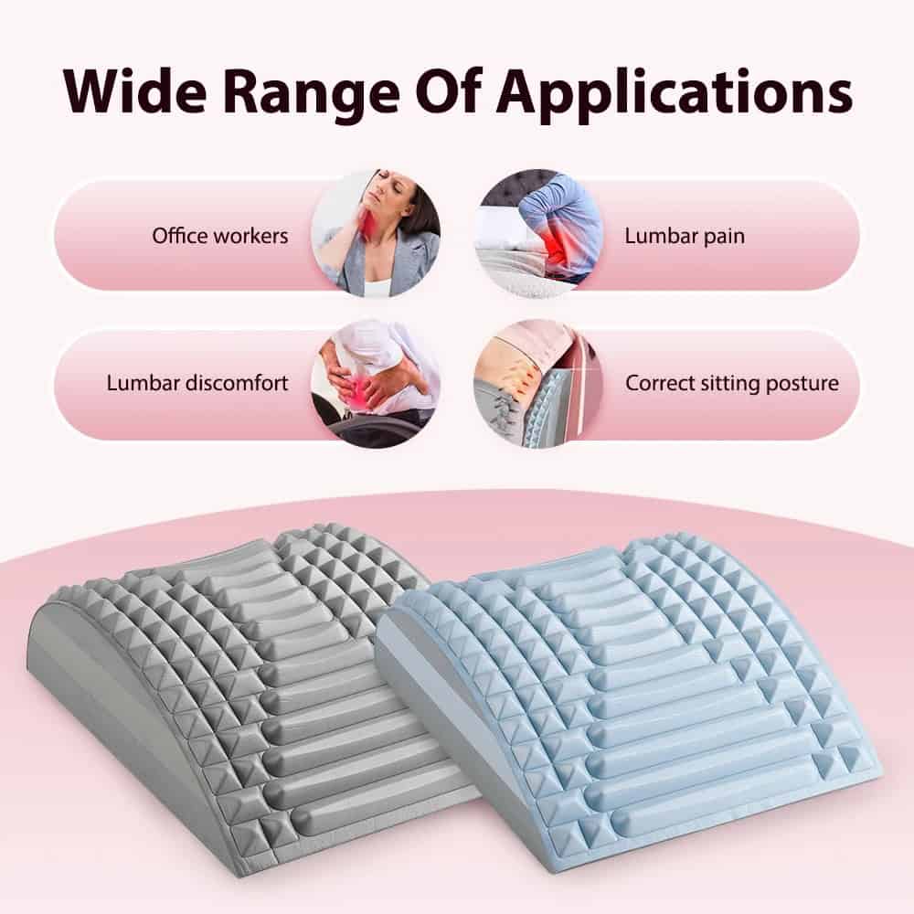 Orthopedic memory foam lumbar support cushion for office chairs and ergonomic seating, relieving lumbar pain, improving posture, and increasing comfort. Ideal for workplace and home use.