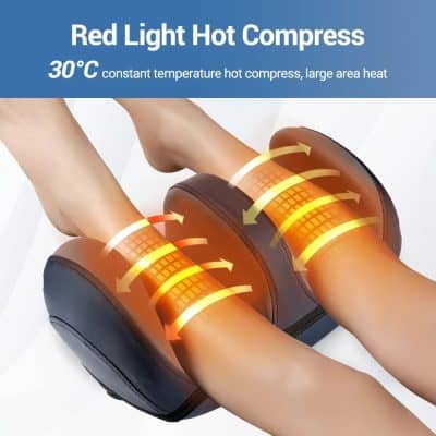 Infrared heat therapy device providing deep tissue warmth and pain relief for legs and muscles. Perfect for muscle recovery, circulation, and relaxation with a constant 30°C temperature setting.