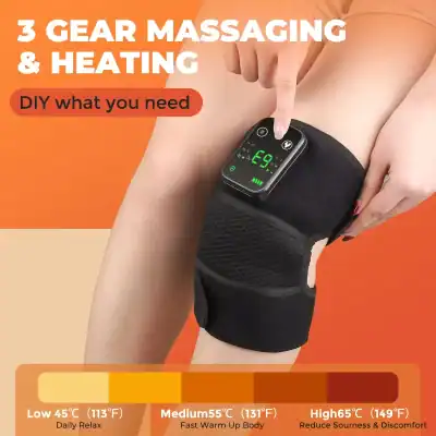 Relaxation massage device with digital control screen, ideal for home use, offering customizable heat and massage settings to relieve muscle tension and promote relaxation.